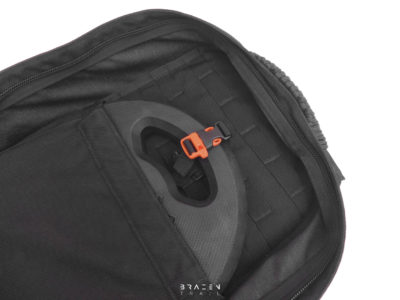 Goruck GR1 with black 10kg weight disc & nylon webbing molle attachment